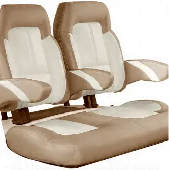 Tan and cream custom golf cart bench seat
