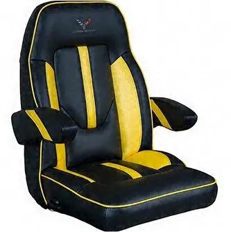 Black and yellow custom golf cart captain’s seat