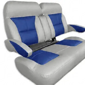 Gray and blue custom golf cart bench seat