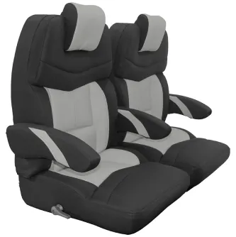 Black and gray custom golf cart bucket seats