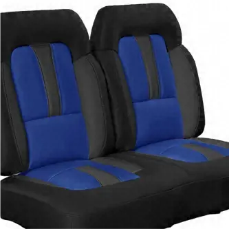 Black and blue custom golf cart bench seat