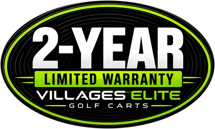 2-year limited warranty badge for Village Elite Golf Cars