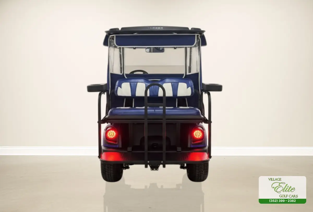Yamaha Golf Cart Blue & White Back – A stylish golf cart with a blue and white back design, offering superior performance and comfort.