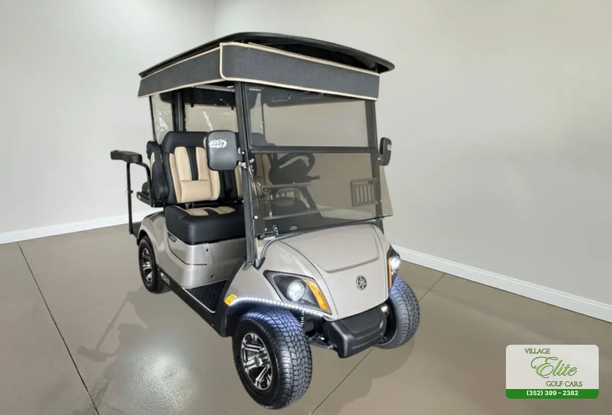 Yamaha Golf Cart Brown & Brown Quadric – A stylish golf cart with brown & brown quadric design, providing durability and smooth performance.