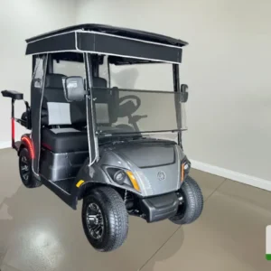 Yamaha Golf Cart Gray & Gray Quadric – A sleek golf cart with a gray & gray quadric design, offering durability and smooth performance.