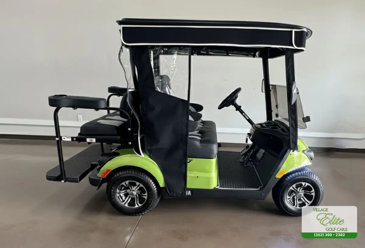 Yamaha Golf Cart Green & Gray Side – A sleek golf cart with a green and gray side, combining durability with style for the perfect ride.